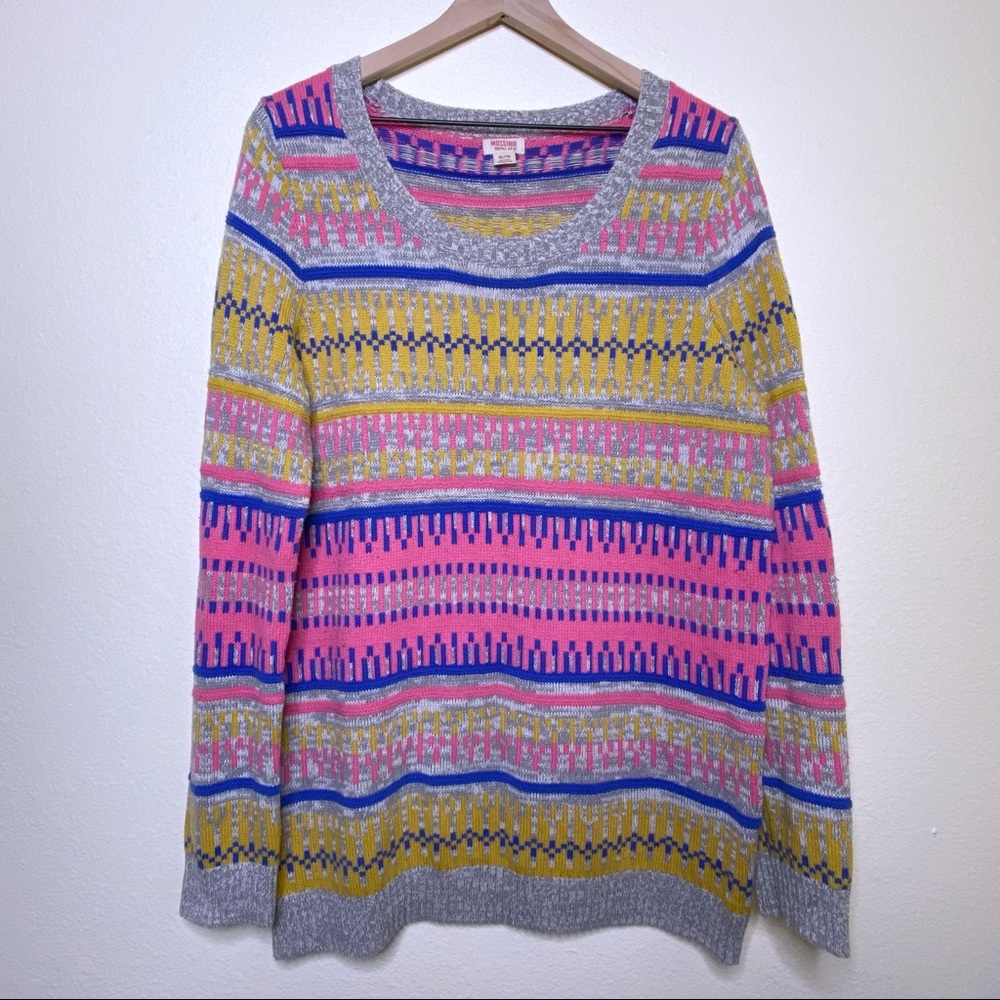 Mossimo Pullover Sweater - Bright Colored Striped Size XL
